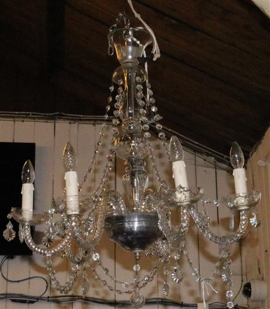 5 branch glass chandelier(-)